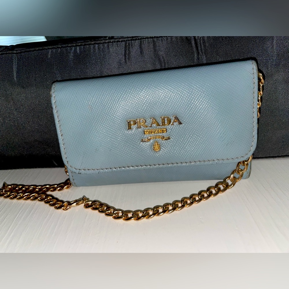 Prada light blue key case